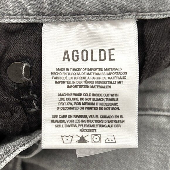AGOLDE Nico High Rise Button Fly Slim Jeans in Gray Women’s Size 32 - Picture 7 of 9